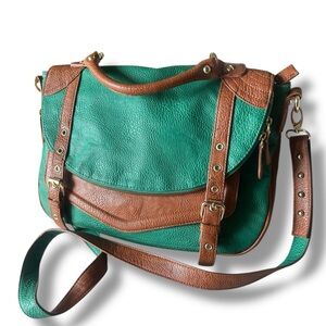 STEVE MADDEN Faux Leather Top Handle Satchel w Crossbody Strap 14”x 9” x 5”